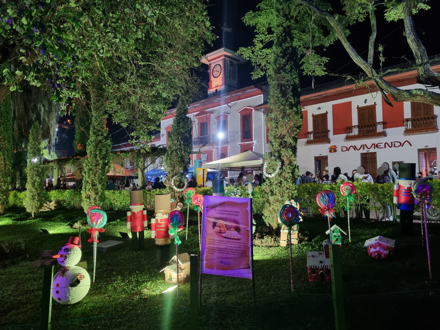 Scenic view of Pacho with historical buildings and trees