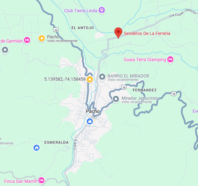 Map showing the location of the hotel